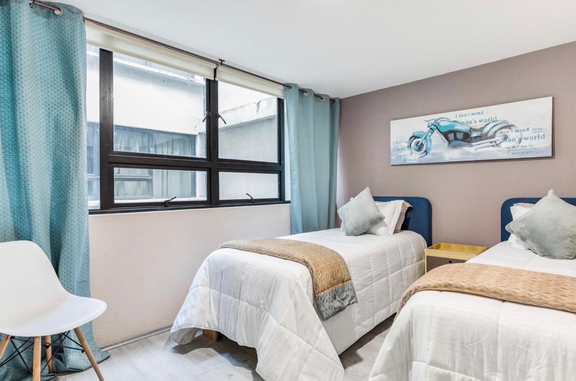 Cozy Roma Norte Flat - Parking- Wifi - Sleeps 6 Мехико Экстерьер фото